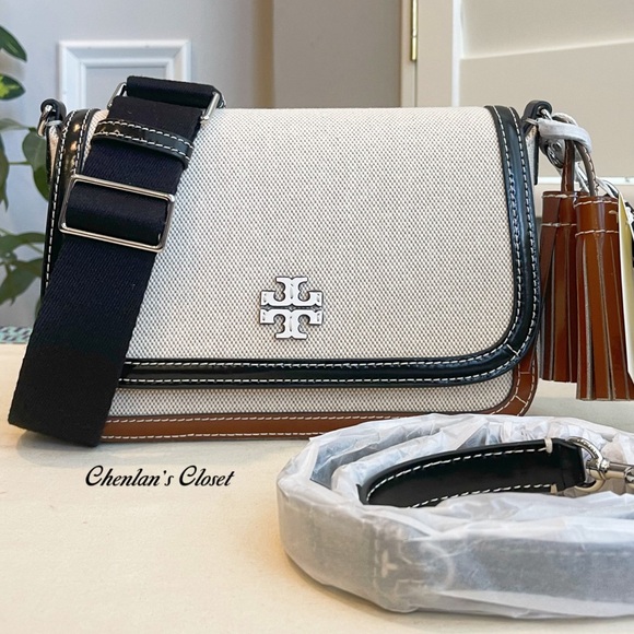 🔥NeW! Tory Burch Thea Canvas Convertible Bag - Picture 5 of 14